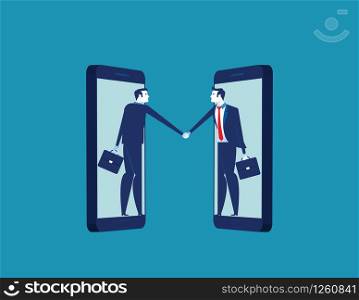 Business coperation agreement, Vector business illustration. Flat character business style design