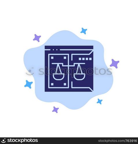 Business, Copyright, Court, Digital, Law Blue Icon on Abstract Cloud Background