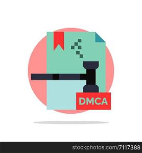 Business, Copyright, Digital, Dmca, File Abstract Circle Background Flat color Icon