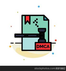 Business, Copyright, Digital, Dmca, File Abstract Flat Color Icon Template