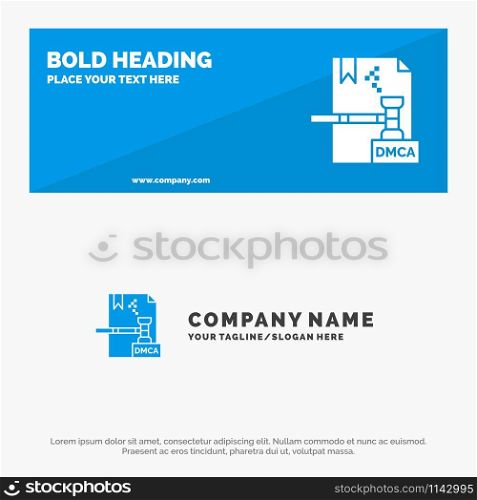Business, Copyright, Digital, Dmca, File SOlid Icon Website Banner and Business Logo Template