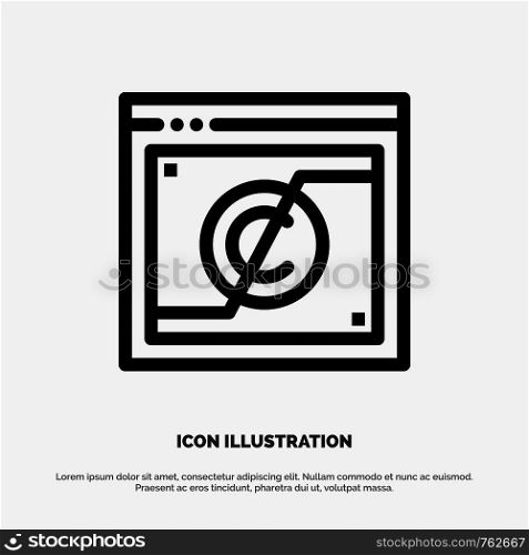 Business, Copyright, Digital, Domain, Law Line Icon Vector