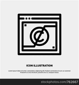 Business, Copyright, Digital, Domain, Law Line Icon Vector