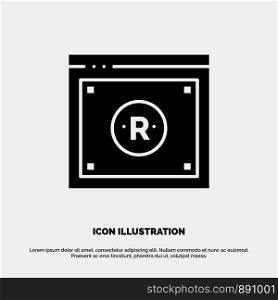 Business, Copyright, Digital, Law, Online solid Glyph Icon vector