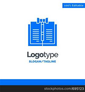 Business, Copyright, Digital, Law, Records Blue Solid Logo Template. Place for Tagline