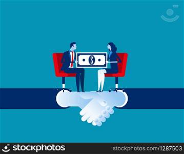 Business corporate and agreement for commerce business. Concept business vector illustration. Flat business cartoon, Design character style.