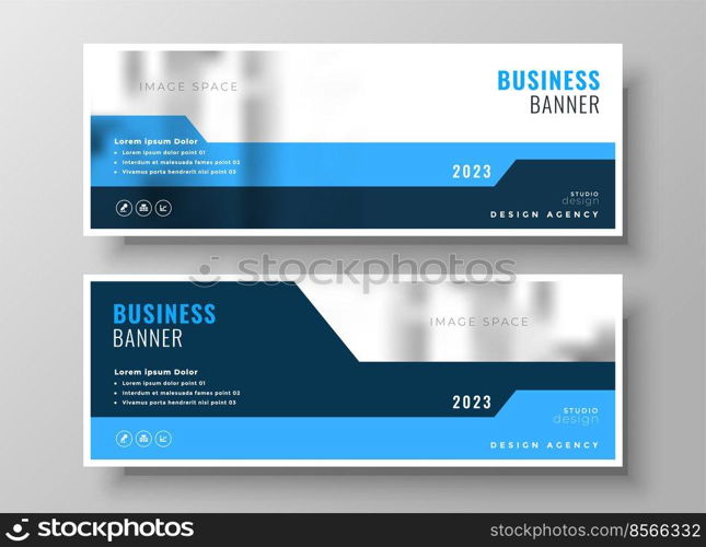 business corporate blue wide banners design template