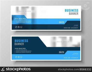 business corporate blue wide banners design template