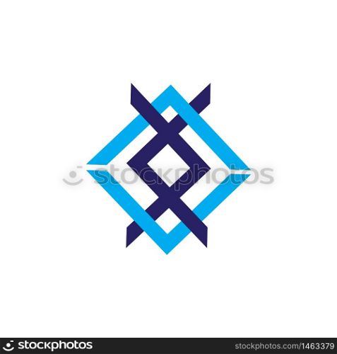 business corporate cube and chain illustration logo vector