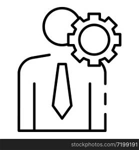 Business corporate man icon. Outline business corporate man vector icon for web design isolated on white background. Business corporate man icon, outline style