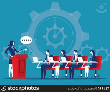 Business corporate meeting. Concept business vector illustration. Flat cartoon character style design.