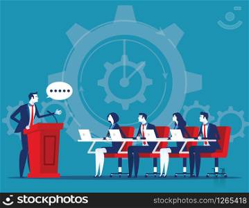 Business corporate meeting. Concept business vector illustration. Flat cartoon character style design.