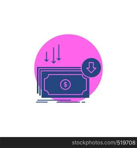 Business, cost, cut, expense, finance, money Glyph Icon.. Vector EPS10 Abstract Template background