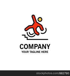 Business, Crash, Failed, Failure, Fall Business Logo Template. Flat Color