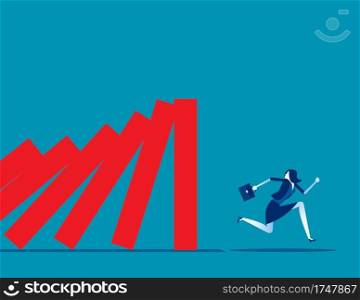 Business crisis. Concept business falling vector illustration, Stock market down and falling. Bankruptcy