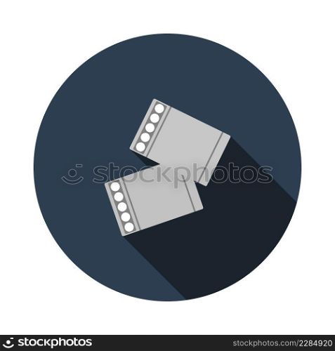 Business Cufflink Icon. Flat Circle Stencil Design With Long Shadow. Vector Illustration.