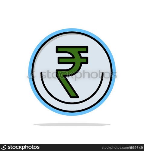 Business, Currency, Finance, Indian, Inr, Rupee, Trade Abstract Circle Background Flat color Icon