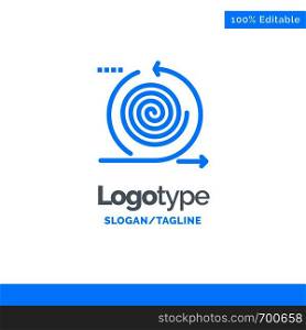 Business, Cycles, Iteration, Management, Product Blue Solid Logo Template. Place for Tagline