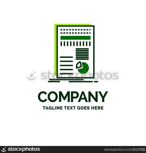 business, data, finance, report, statistics Flat Business Logo template. Creative Green Brand Name Design.