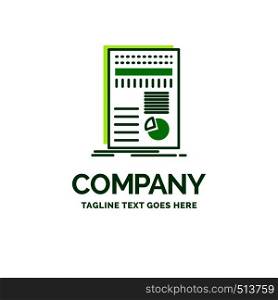 business, data, finance, report, statistics Flat Business Logo template. Creative Green Brand Name Design.