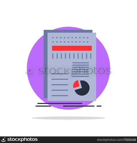 business, data, finance, report, statistics Flat Color Icon Vector