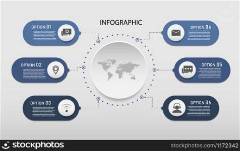 Business data visualization. Process chart. Abstract elements of graph, diagram with steps, options, parts or processes. vector business template for presentation.