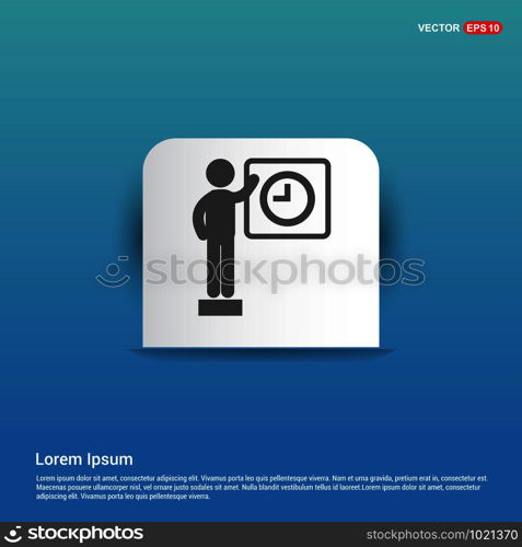 Business deadline icon - Blue Sticker button