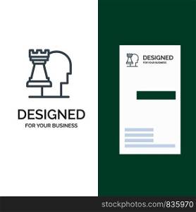 Business, Decisions, Modern, Strategic Grey Logo Design and Business Card Template