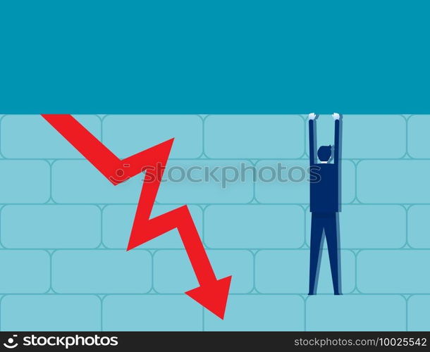 Business decrease chart. Concept business chart vector illustration, Business failure, Graph down