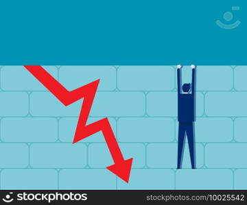 Business decrease chart. Concept business chart vector illustration, Business failure, Graph down