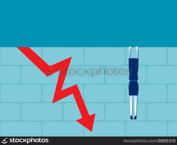 Business decrease chart. Concept business chart vector illustration, Business failure, Graph down