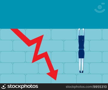 Business decrease chart. Concept business chart vector illustration, Business failure, Graph down