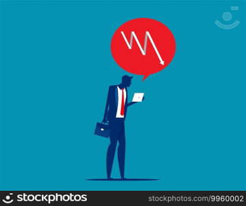 Business decrease reporting. Business finance and industry company