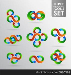 Business design elements icon set, three-dimensional quality icon with a lot of variety ideal for business , flayer and presentation.