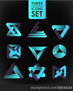 Business design elements icon set, three-dimensional quality vector icon with a lot of variety ideal for business , flayer and presentation.