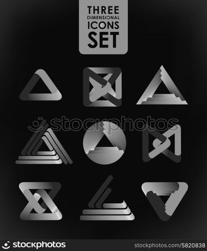 Business design elements icon set, three-dimensional quality vector-icon with a lot of variety ideal for business , flayer and presentation.