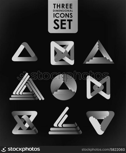 Business design elements icon set, three-dimensional quality vector-icon with a lot of variety ideal for business , flayer and presentation.