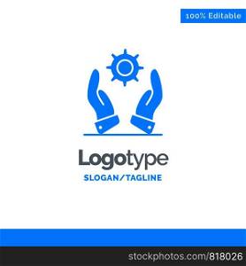 Business, Development, Modern, Solutions Blue Solid Logo Template. Place for Tagline