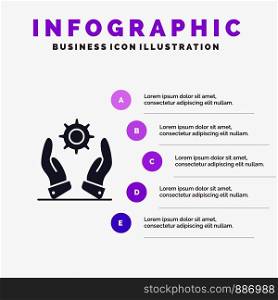 Business, Development, Modern, Solutions Solid Icon Infographics 5 Steps Presentation Background