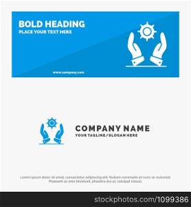 Business, Development, Modern, Solutions SOlid Icon Website Banner and Business Logo Template