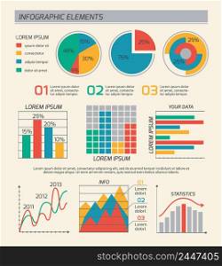 Business diagrams template layout, charts and graphs isolated vector illustration
