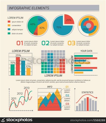Business diagrams template layout, charts and graphs isolated vector illustration
