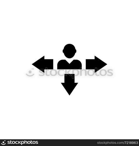 Business Dilemma, Businessman Choices. Flat Vector Icon illustration. Simple black symbol on white background. Business Dilemma, Businessman Choices sign design template for web and mobile UI element. Business Dilemma, Businessman Choices. Flat Vector Icon illustration. Simple black symbol on white background. Business Dilemma, Businessman Choices sign design template for web and mobile UI element.