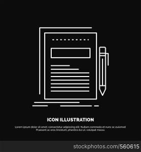 Business, document, file, paper, presentation Icon. Line vector symbol for UI and UX, website or mobile application. Vector EPS10 Abstract Template background