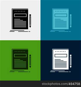 Business, document, file, paper, presentation Icon Over Various Background. glyph style design, designed for web and app. Eps 10 vector illustration. Vector EPS10 Abstract Template background