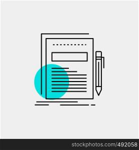 Business, document, file, paper, presentation Line Icon. Vector EPS10 Abstract Template background