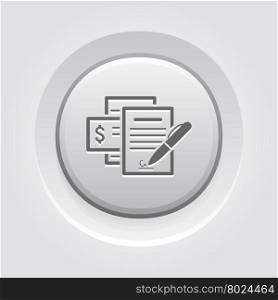 Business Documents Icon. Documents Icon. Business Concept. Grey Button Design