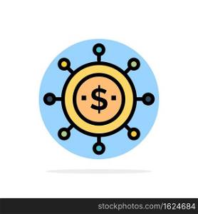Business, Economics, Global, Modern Abstract Circle Background Flat color Icon