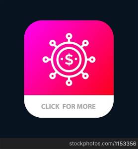 Business, Economics, Global, Modern Mobile App Button. Android and IOS Line Version