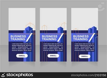 Business education for professionals web banner design template. Vector flyer with text space. Advertising placard with customized copyspace. Printable poster for advertising. Arial font used. Business education for professionals web banner design template